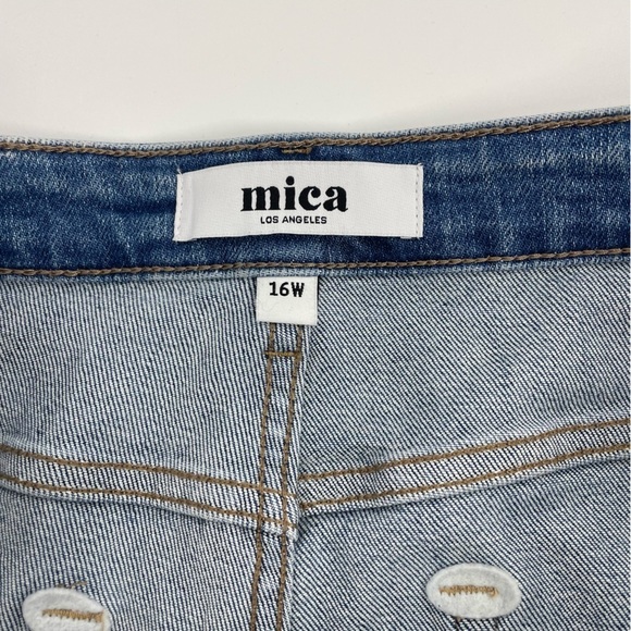 NWT Mica Los Angeles Straight Leg High Rise Denim Jeans Plus Size Stretch 16W - Picture 10 of 14